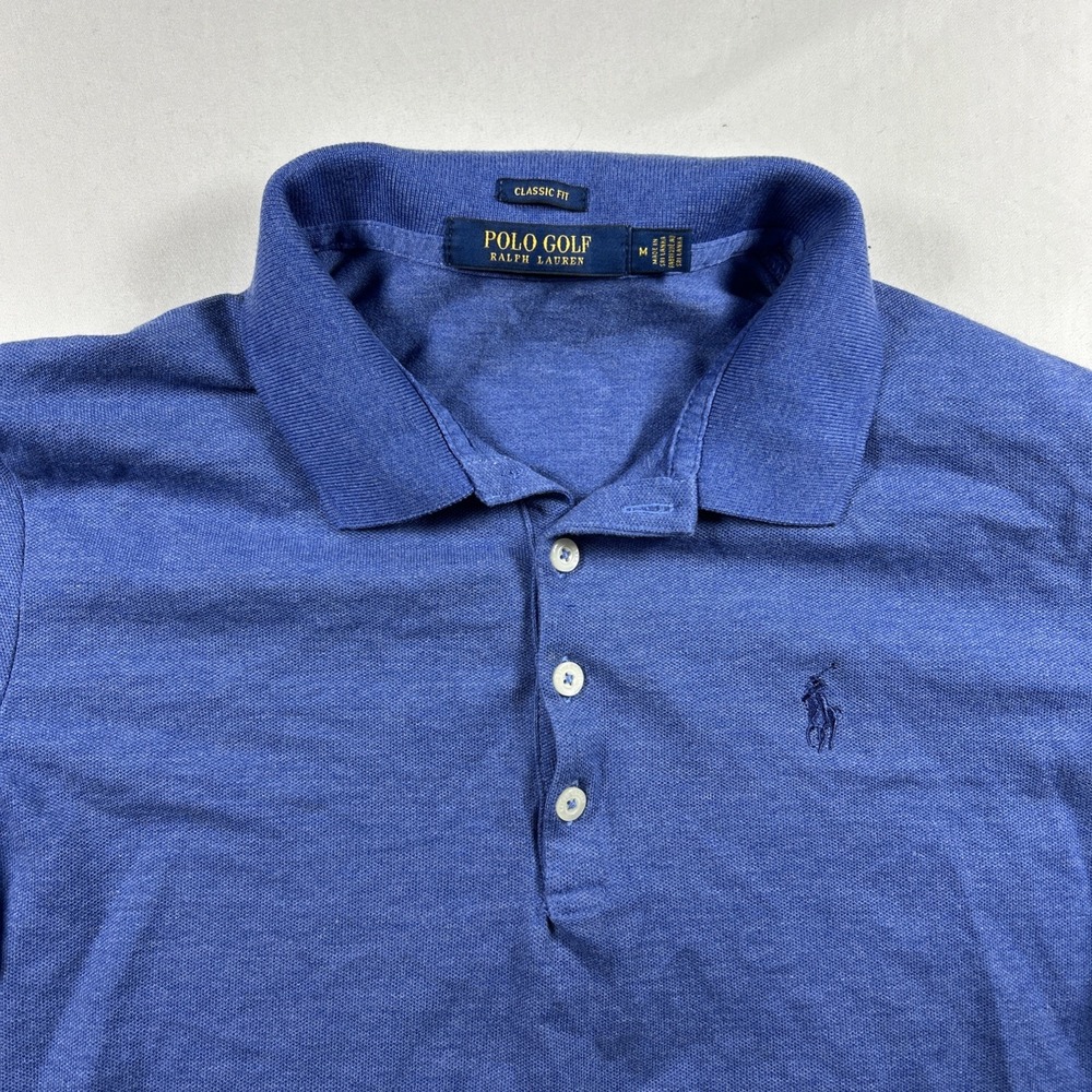 Polo Ralph Lauren Polo Golf  Shirt Women M Blue Short Sleeve Classic Fit Logo